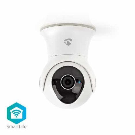 Camera IP Nedis Smart Wi-Fi pentru exterior, Full HD 1080p, functie rotire-inclinare, IP65, adaptor